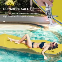 HOMCOM 10' x 5' Roll-Up Pool Float Pad for Lakes, Oceans, & Pools, Water Mat for Playing, Relaxing & Recreation, Yellow(m-5)
