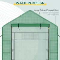 Outsunny 8' x 6' x 7' Temporary Greenhouse for Growing Flowers with Mesh Door & Windows Green(m-5)