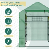 Outsunny 8' x 6' x 7' Temporary Greenhouse for Growing Flowers with Mesh Door & Windows Green(m-4)