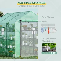 Outsunny 8' x 6' x 7' Temporary Greenhouse for Growing Flowers with Mesh Door & Windows Green(m-8)