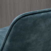 HOMCOM Bar Height Bar Stools, Velvet-Touch Fabric Bar Chairs, 30.25" Seat Height Stools with Gold-Tone Metal Legs for Dining Area, Home Bar, Set of 4, Blue(m-8)