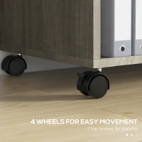 Vinsetto Lateral Filing Cabinet with Wheels and Lockable Drawer, File Cabinet, Mobile Printer Stand with Open Shelves for Letter and A4 Size Documents, Grey(m-9)