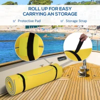 HOMCOM 10' x 5' Roll-Up Pool Float Pad for Lakes, Oceans, & Pools, Water Mat for Playing, Relaxing & Recreation, Yellow(m-4)