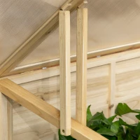 Outsunny Wooden Cold Frame with Openable Roof, Portable Mini Greenhouse for Indoor, Outdoor, Flowers, Vegetables, Plants, 66.9"x19.7"x17.7", Natural(m-10)