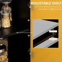 HOMCOM Modern Buffet Sideboard Kitchen Dining Storage Bar Cabinet with Adjustable Shelves Yellow(m-6)