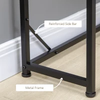 HOMCOM Space-Saving Corner Desk, Small Computer Desk with Metal Frame, Writing Desk for Home Office, Small Spaces, Dark Walnut(m-6)