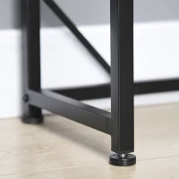 HOMCOM Space-Saving Corner Desk, Small Computer Desk with Metal Frame, Writing Desk for Home Office, Small Spaces, Gray(m-9)