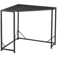 HOMCOM Space-Saving Corner Desk, Small Computer Desk with Metal Frame, Writing Desk for Home Office, Small Spaces, Gray(m-1)