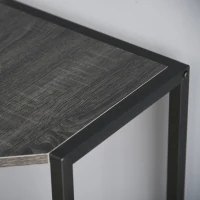 HOMCOM Space-Saving Corner Desk, Small Computer Desk with Metal Frame, Writing Desk for Home Office, Small Spaces, Gray(m-8)