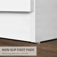 HOMCOM Bedside Table with 3 Drawers, Modern Wood Nightstand, Side Table with Anti-tipping Design for Bedroom, White(m-6)