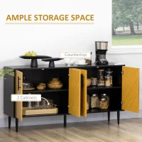 HOMCOM Modern Buffet Sideboard Kitchen Dining Storage Bar Cabinet with Adjustable Shelves Yellow(m-4)