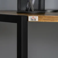 HOMCOM Space-Saving Corner Desk, Small Computer Desk with Metal Frame, Writing Desk for Home Office, Small Spaces, Rustic Brown(m-7)