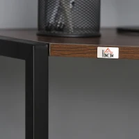 HOMCOM Space-Saving Corner Desk, Small Computer Desk with Metal Frame, Writing Desk for Home Office, Small Spaces, Dark Walnut(m-7)