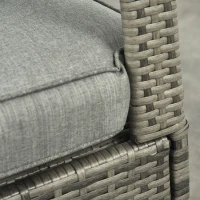 Outsunny Outdoor Wicker Rocking Chair with Cushion, Patio PE Rattan Recliner Chair with Adjustable Footrest, Armrests, Mixed Grey(m-10)