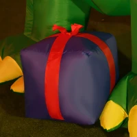 HOMCOM 6ft Christmas Inflatables Outdoor Decorationss Decorations Dinosaur with Christmas Hat, Blow-Up LED Yard Christmas Decor for Lawn Garden Party(m-8)