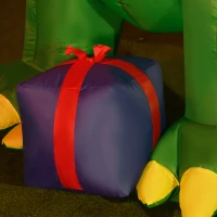 HOMCOM 6ft Christmas Inflatables Outdoor Decorationss Decorations Dinosaur with Christmas Hat and Gift Boxes, Blow-Up LED Yard Christmas Decor for Lawn Garden Party(m-8)