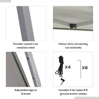 Outsunny Slant Leg Pop Up Canopy Tent with Netting and Carry Bag, Instant Sun Shelter, Tents for Parties, Height Adjustable, for Outdoor, Garden, Patio, (11.5'x11.5' Base / 10'x10' Top), Green(m-6)