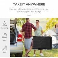 Outsunny Padded Folding Chaise Lounge Chair, Outdoor 6-Level Reclining Camping Tanning Chair with Headrest for Beach, Yard, Patio, Pool, Black(m-7)