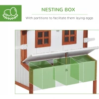 PawHut 47" Chicken Coop Wooden Chicken House Rabbit Hutch Raised Poultry Cage Portable Hen Pen Backyard with Nesting Box and Handles(m-6)