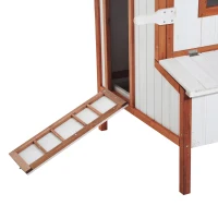 PawHut 47" Chicken Coop Wooden Chicken House Rabbit Hutch Raised Poultry Cage Portable Hen Pen Backyard with Nesting Box and Handles(m-8)