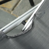 Outsunny Folding Lounge Chair, Patio Lounger with Headrest, 5-Level Adjustable Backrest, and Aluminum Frame, Grey(m-7)