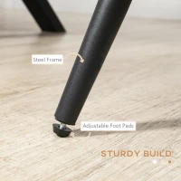 HOMCOM Modern Dining Chairs Set of 2, Linen Upholstered Kitchen Chairs with Channel Tuft Backrest, Padded Seat and Steel Legs, Dark Grey(m-6)