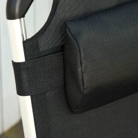 Outsunny Folding Lounge Chair, Patio Lounger with Headrest, 5-Level Adjustable Backrest, and Aluminum Frame, Black(m-9)