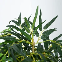 HOMCOM 5FT Artificial Bamboo Tree, Fake Plant with 1095 Leaves, Greenery Plant in Nursery Pot for Indoor , Green(m-9)