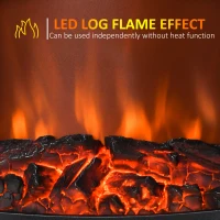 HOMCOM Electric Fireplace Stove, Freestanding Fireplace Heater, 750W/1500W, Black(m-4)