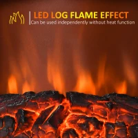 HOMCOM Modern Electric Fireplace, Free Standing Electric Fire with Realistic LED Flame, 750W/1500W, White(m-4)