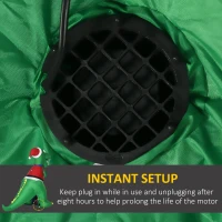 HOMCOM 6ft Christmas Inflatables Outdoor Decorationss Decorations Dinosaur with Christmas Hat, Blow-Up LED Yard Christmas Decor for Lawn Garden Party(m-6)