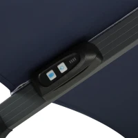 Outsunny 10x10ft Shade Umbrella with Solar LED Cold Lighted & Power Bank with Adjustable Angle for Backyard, Dark Blue(m-8)