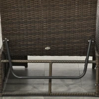 Outsunny 5 Pieces Wicker Patio Furniture Set with Cushions, Outdoor PE Rattan Sofa Set w/ Adjustable Chaise Lounge Chair, Storage Coffee Table, Ottomans, Dark Grey(m-7)