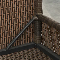 Outsunny 5 Pieces Wicker Patio Furniture Set with Cushions, Outdoor PE Rattan Sofa Set w/ Adjustable Chaise Lounge Chair, Storage Coffee Table, Ottomans, Dark Grey(m-9)