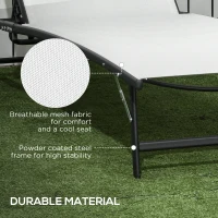 Outsunny Chaise Lounge Outdoor, 2 Piece Lounge Chair with Wheels, Tanning Chair with 5 Adjustable Positions for Patio, Beach, Yard, Pool, Cream White(m-7)