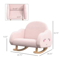Qaba Rocker Armchair for Nursery Playroom Preschool for 1.5-5 Years, Pink(m-3)