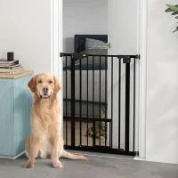 PawHut 36" Easy Open Indoor Dog Gates for Doorways, House, Stair - Black(m-1)