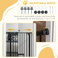 PawHut 36" Easy Open Indoor Dog Gates for Doorways, House, Stair - Black(m-6)
