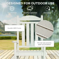 Outsunny Outdoor Rocking Chair, All Weather-Resistant HDPE Rocking Patio Chairs with Rustic High Back, Armrests, Oversized Seat and Slatted Backrest, 350lbs Weight Capacity, White(m-4)