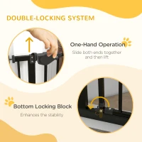 PawHut 36" Easy Open Indoor Dog Gates for Doorways, House, Stair - Black(m-4)