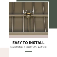 Outsunny 19" Beach Umbrella Table Tray, Slatted Instant Portable Beach Tables for Sand, Swimming Pools, Patio, Garden, Deck, Brown(m-6)