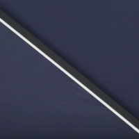 Outsunny 10ft Solar LED Cantilever Patio Umbrella, Aluminum Hanging Offset Umbrella Outdoor Sun Shade with 360 Degree Rotation, Lights, Tilt, Crank, Cross Base, Dark Blue(m-9)