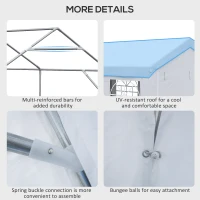 Outsunny 19.7' x 9.7' Heavy Duty Party Tent & Carport with Removable Sidewalls and Double Doors, Large Canopy Tent, Sun Shade Shelter, for Parties, Wedding, Outdoor Events, BBQ, White(m-7)