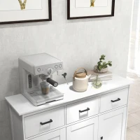 HOMCOM Buffet Cabinet Sideboard with 2 Storage Cabinets, 3 Drawers, Adjustable Shelves for Kitchen Entryway, White(m-9)