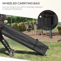 Outsunny 10' x 10' Pop Up Canopy Tent with Netting, Instant Sun Shelter, Tents for Parties, Height Adjustable, with Wheeled Carry Bag and 4 Sand Bags for Outdoor, Garden, Patio, Cream(m-7)