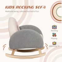 Qaba Kids Sofa, Rocking Toddler Sofa Chair, Gift for 18-36 Months, Gray(m-4)