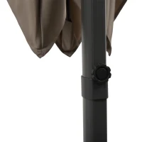 Outsunny 8ft x 8ft Square Offset 360 Cantilever Market Patio Umbrella with Cross Base Brown(m-8)