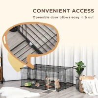 PawHut Small Animal Cage for Bunny, Guinea Pig, Chinchilla, Hedgehog, Portable Pet Enclosure with Door, 22 Panels(m-7)