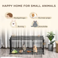 PawHut Small Animal Cage for Bunny, Guinea Pig, Chinchilla, Hedgehog, Portable Pet Enclosure with Door, 22 Panels(m-6)
