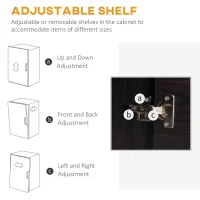 HOMCOM Sideboard Cabinet, Buffet Cabinet with 3 Doors and Adjustable Shelf, Buffets Tables for Kitchen Dining Room, Dark Walnut(m-5)